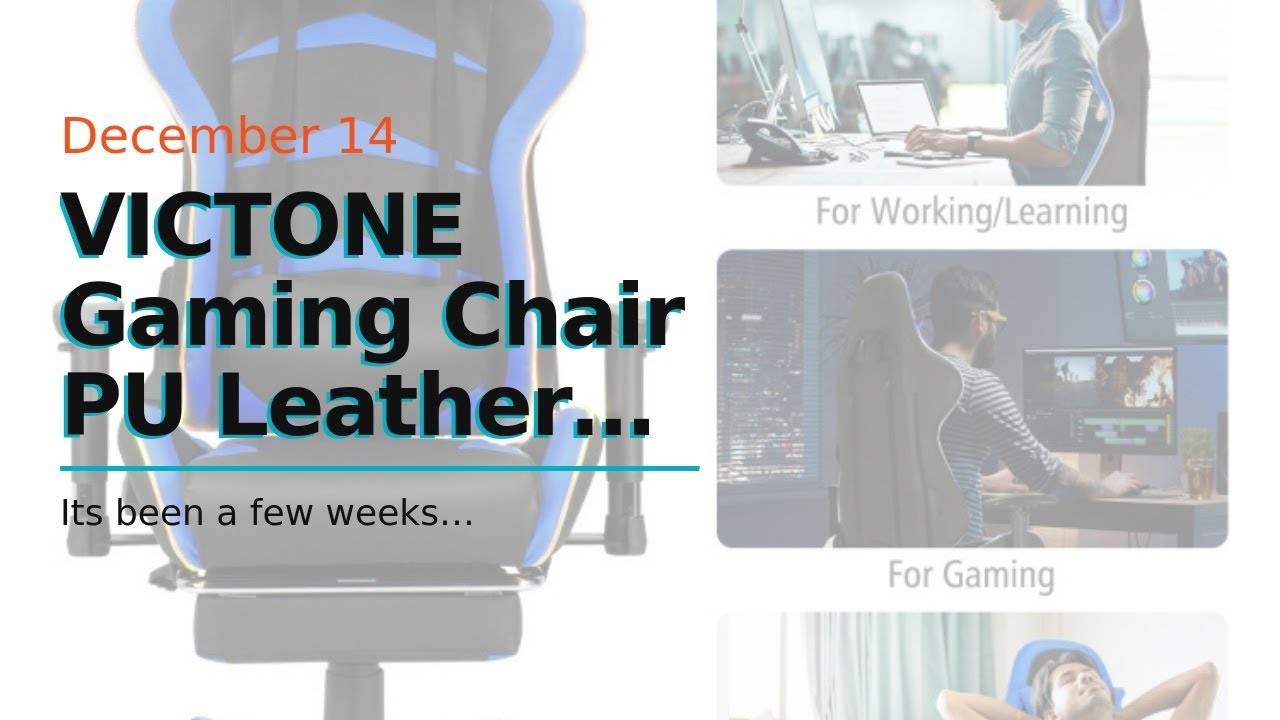 VICTONE Gaming Chair PU Leather Executive PC Computer Chair Height