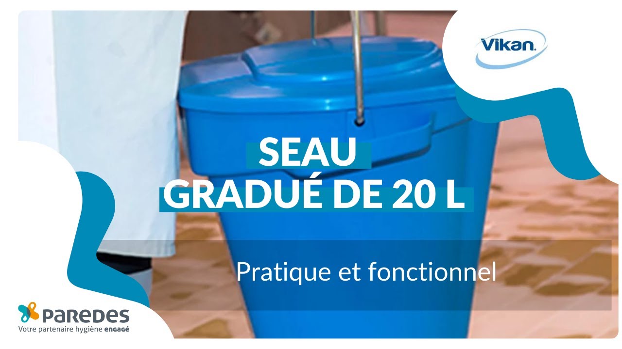 SEAU 20 LITRES VERT AVEC ANSE MOLETTE GRADUE