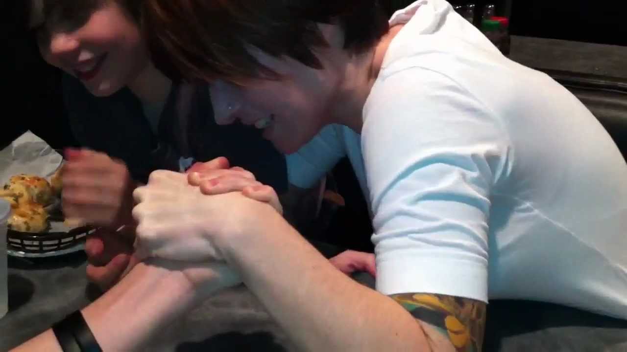 Mom Arm Wrestles with her son