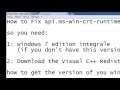 how to fix all  api-ms-win-crt-runtime-l1-1-0.dll [No fake]
