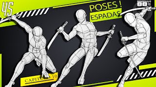 Como dibujar un ataque devastador con espadas *¨ (poses dinámicas con espadas cap. 10)