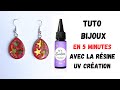 Faire des boucles doreilles en 5 minutes avec la resine uv icration