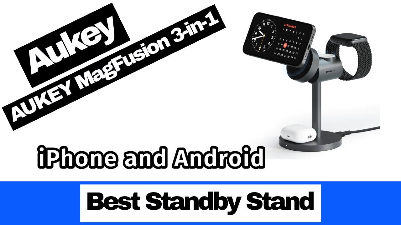 Aukey MagFusion 3-In-1 Wireless Charging Stand - YouTube Aukey MagFusion 3-In-1 Wireless Charging Stand - YouTube