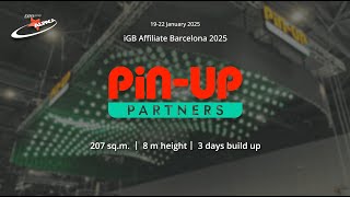 Light show at the exhibition stand for Pin-Up Partners at IGB Barcelona 2025