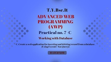 AWP Practical 7-C | Create a web application for inserting and deleting record from a database.