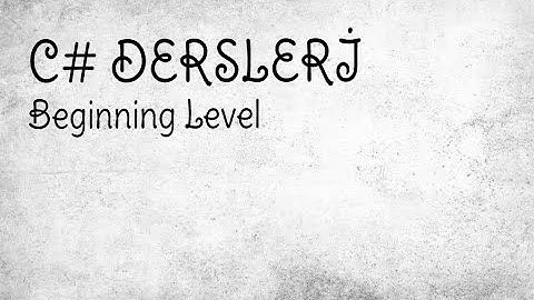 14) C# Dersleri Dinamik Diziler