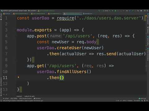 Retrieving user data from Node JS RESTful Web service stored in Mongo DB 1 of 2 cs5610 sp20 12214