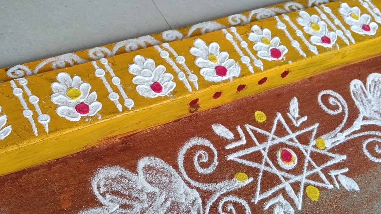 Daily gadapa muggulu||Dipawali gadapa designs#rangoli#muggulu#art#diwali special muggulu#