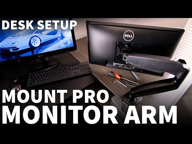 Mount Pro Monitor Mount - How to Setup and Install a VESA Adjustable Monitor Arm for Standing Desk class=
