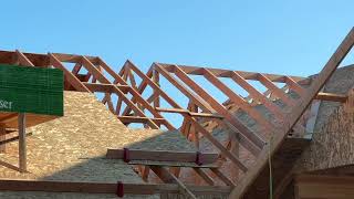 Detail truss work. Hand cut trusses and more jack hammering