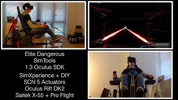 Elite: Dangerous, 2DOF Simulator, SimXperience + DIY Full Motion Cockpit; Oculus Rift VR, SimTools