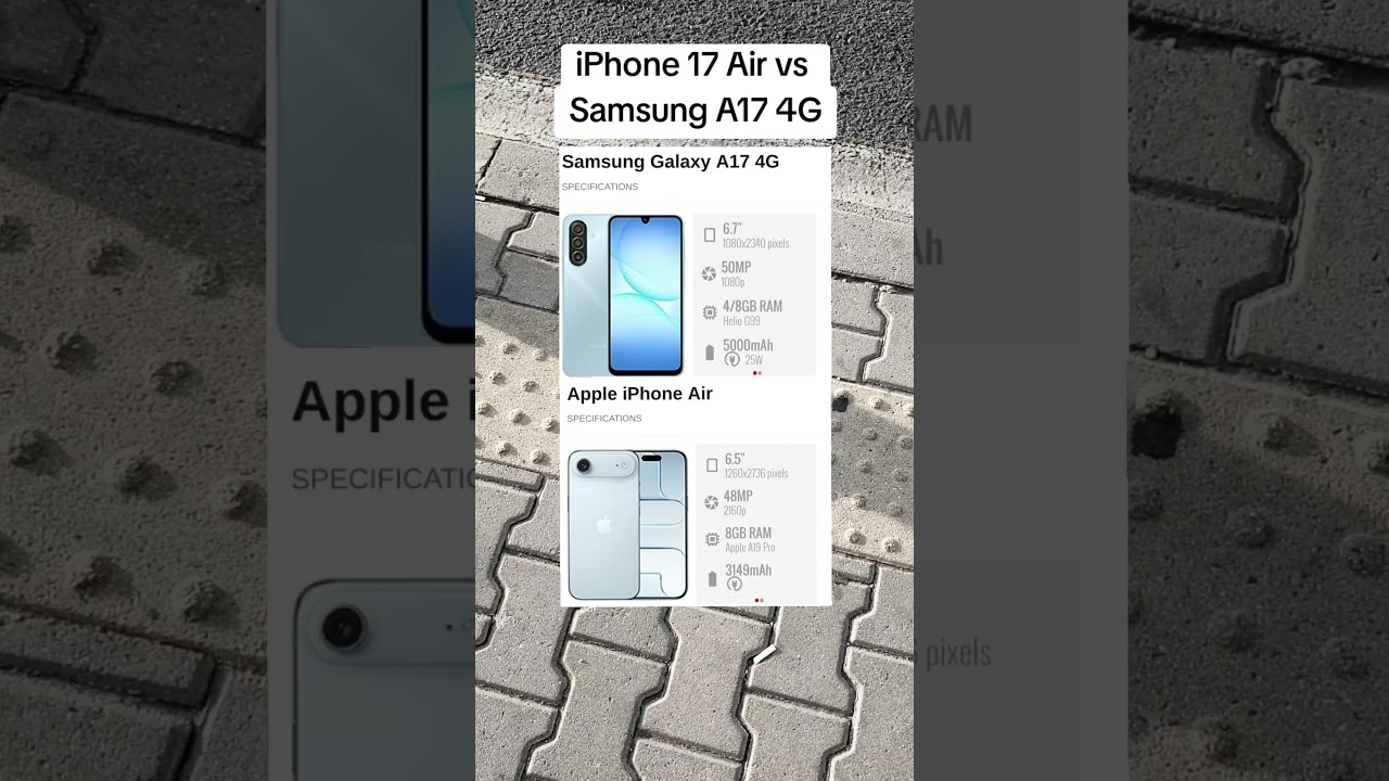 Apple iPhone 17 Air vs Samsung Galaxy A17 4G