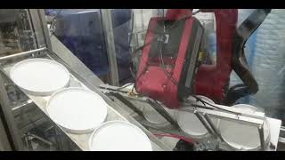 Rompack Robotic Lid Applicator yogurt buckets