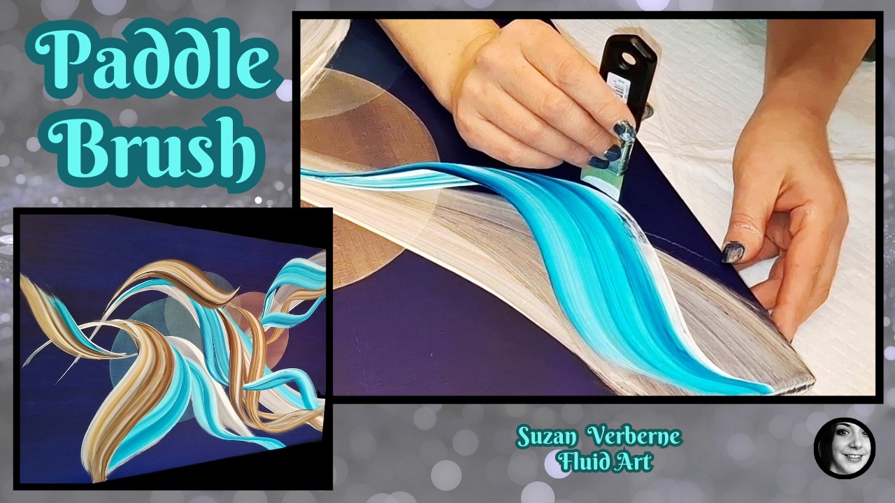 Техника свободной кисти «лопатка» — перекрывающиеся мазки и элементы фона #fluidart