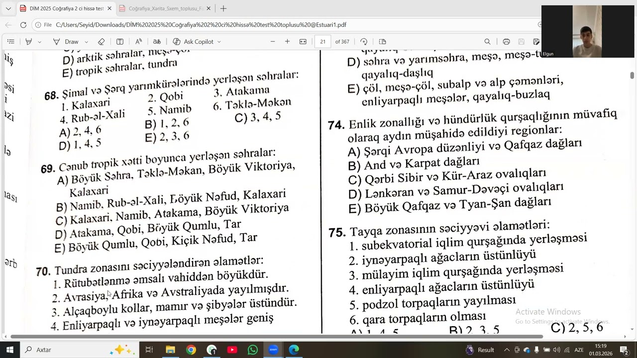 Bioehtiyatların Yer kürəsində paylanması Dim izahi 
