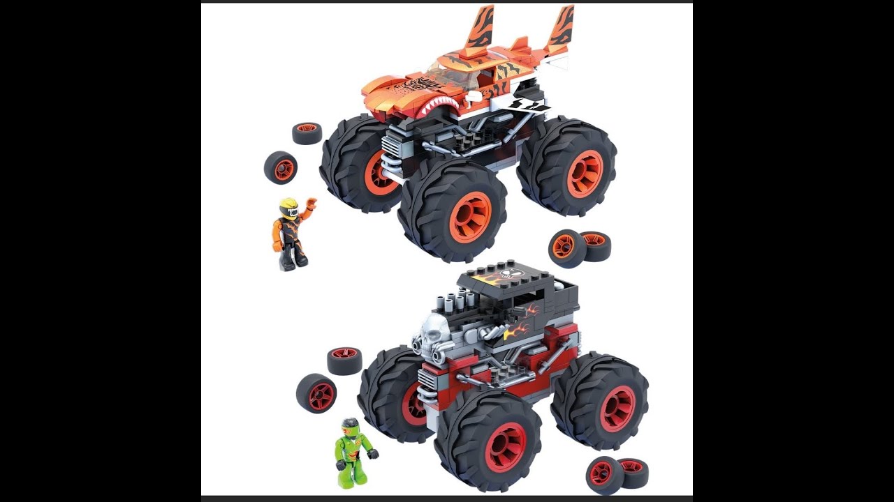 Hot Wheels Mega Construx Monster Trucks Case of 4