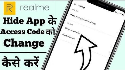 Realme Phone Ke Hide App Ka Access Code Ko Kaise Change Kare | How To Change Access Code Of Hide App