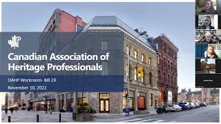 Bill 23 - Ontario Association of Heritage Professionals Workroom Information
