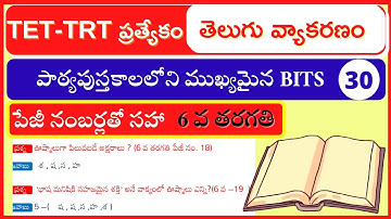 telugu grammar bits 6th class | part-01|trt 2023|tet 2023 | telugu vyakaranam bits #teluguvyakaranam