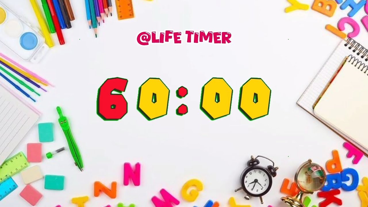 60 Minute (1 Hour) Kids Study Session | Countdown with End Alarm ⏰ ...