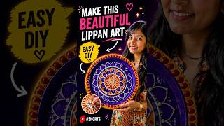 Terracotta Plate Lippan Art 😍 Easy DIY Ghar Par Banaye #Shorts #desicrafts #mirrorwork