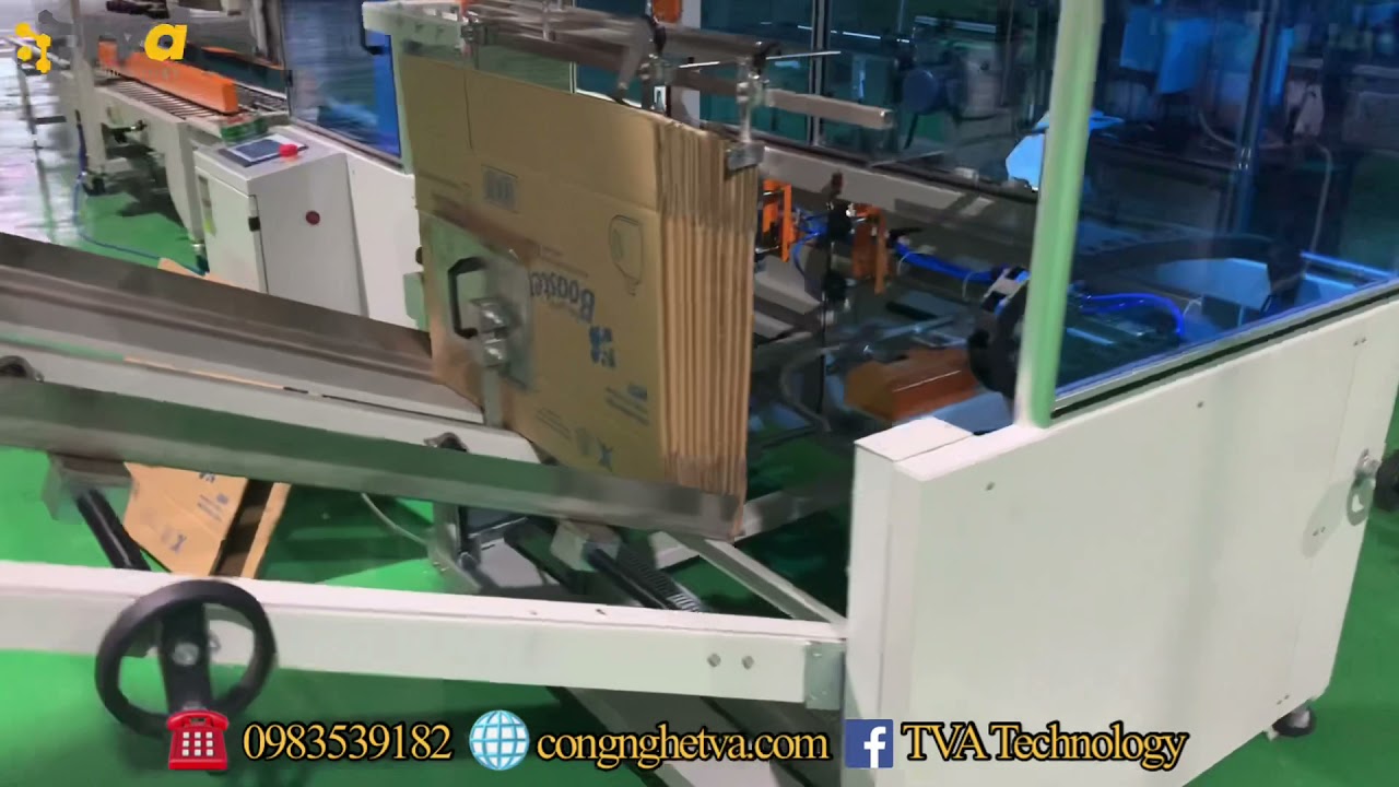 Máy gấp và dán thùng carton tự động - youtube