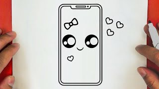 كيف ترسم هاتف كيوت وسهل خطوة بخطوة / رسم سهل / تعليم الرسم للمبتدئين || Cute Phone Drawing