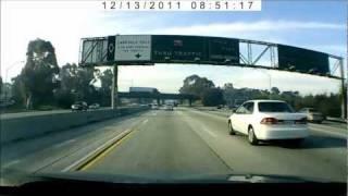 Sunny day driving footage using DealExtreme/SainSpeed car DVR dash camera.
