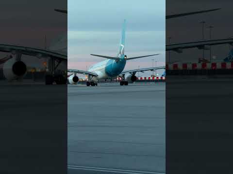 Air Transat Airbus A330-243 single engine taxi to runway 06R of Yul Airport #yul #mtl #a330 #fyp