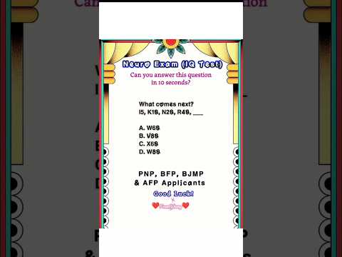 NEURO-PSYCHIATRIC EXAM, IQ TEST REVIEWER FOR AFP, PNP, BFP & BJMP ASPIRANTS #shorts