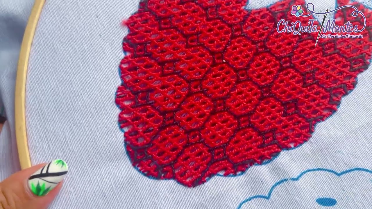 Bordado Fantasía Fresa 20 /  Puntada para Frutas, Verduras, Hojas, etc.