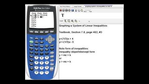 Graphing a System of Linear Inequalities on a TI 84