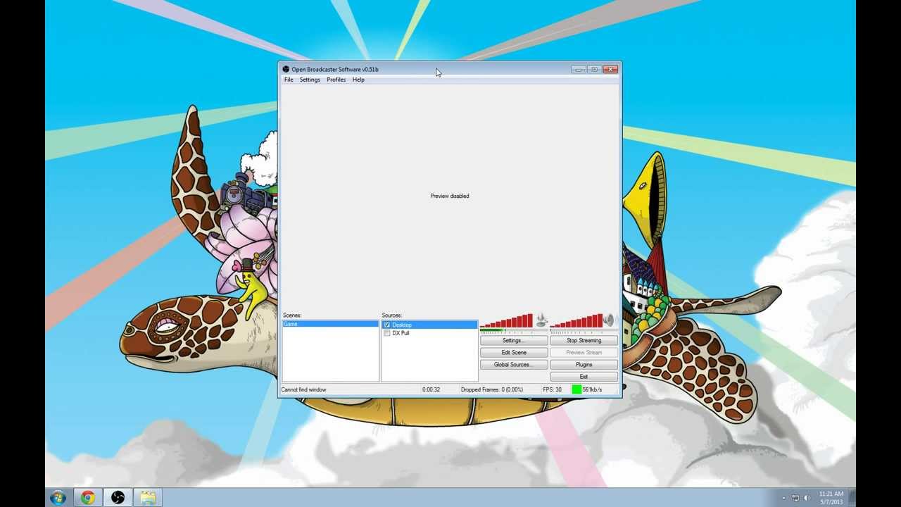 Open Broadcaster setup for high quality live streaming and local