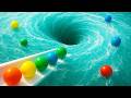 Marble Run Race 1000 Marbles Rain Gutter VS Mega Whirlpool ASMR Amakandu 7