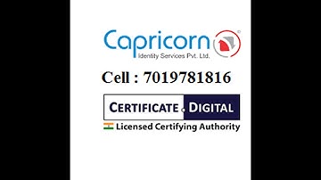 New Update Aadhar Based Paperless Digital Signature Certificate (DSC) Process -Capricorn DSC (Hindi)
