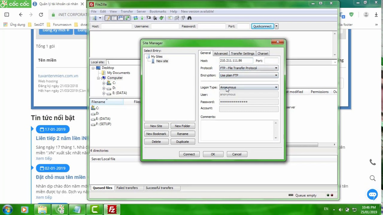 filezilla ftp  2022  iNET - Hướng dẫn kết nối FTP bằng phần mềm Filezilla