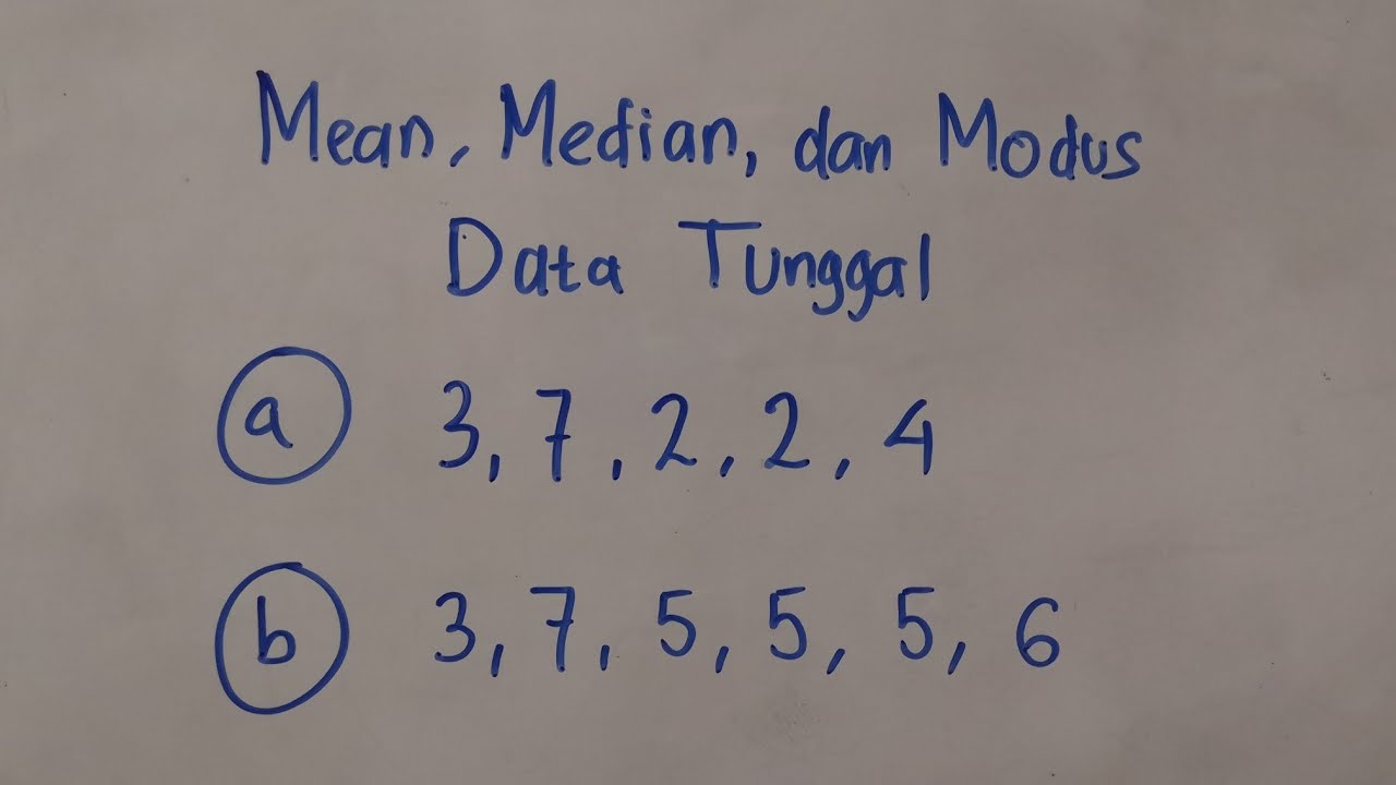 Mean Median Dan Modus Dari Data Tunggal Matematika SD SMP YouTube Mean Median Dan Modus Dari Data Tunggal Matematika SD SMP YouTube