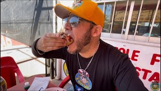 ATASCADOS de carne aqui asi se sirven en taqueria EL PUERCO ROJO