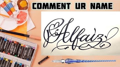 Alfaiz Name Signature Calligraphy Status | How to Draw, Cursive Calligraphy with Cut Marker