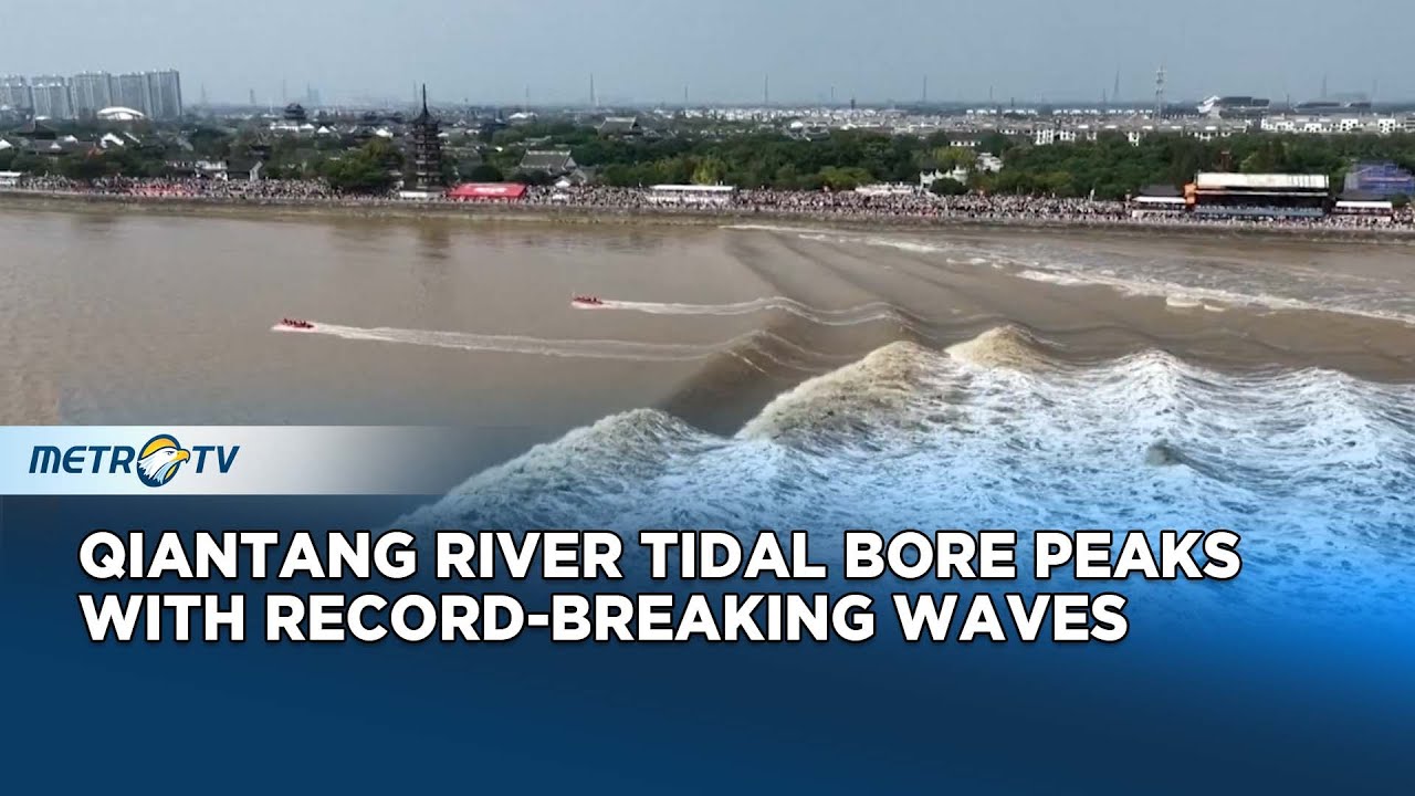 Highest Waves Of The Year At Qiantang River Tidal Bore