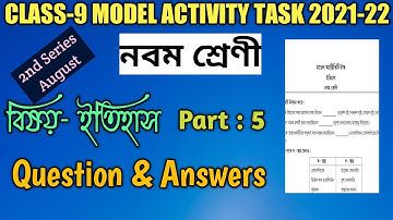 Model Activity Task Class 9 History Part 5 2021||Class 9 Model Activity Task History Part 5