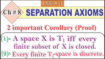 A Space X is T1 iff every finite subset of X is closed | Every finite T1-space is discrete.(Proofs)