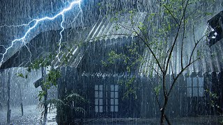 Thunderstorm & Heavy Rain Sounds for Sleep, Study, Relaxation | Huge Rain on Roof & Powerful Thunder