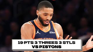 Mikal Bridges 19 Pts 3 Threes 3 Stls Vs Pistons 2025 Po G2