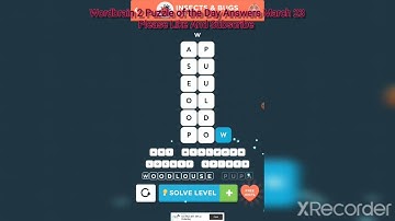 Wordbrain 2 Puzzle of the Day Answers March 23