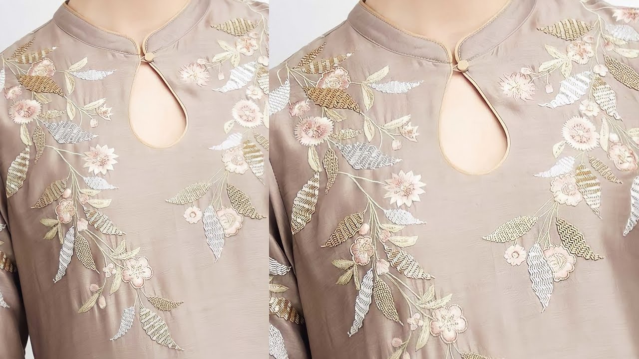 Perfect flat collar kurti front Neck Design cutting and stitching//Collar Neck Design// kurti neck