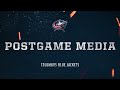 Zach Werenski, Cole Sillinger, Jet Greaves and HC Dean Evason - CBJ vs. Leafs | Postgame Media