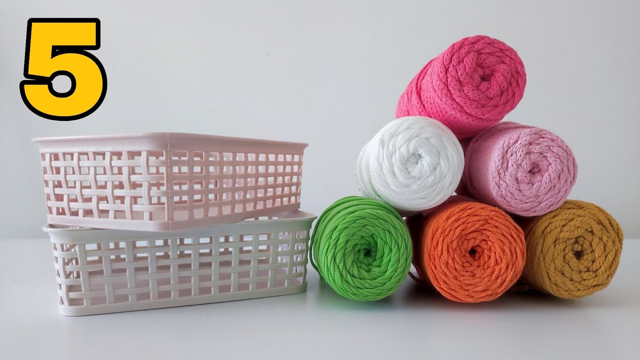 PLASTİK KAPLAR İLE YAPILABİLECEK 4 FİKİR / MAKE AWESOME BASKETS WITH CHEAP CONTAINERS ❤