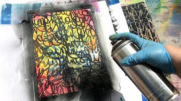 Spray painting with a stencil and creating an overspray mask