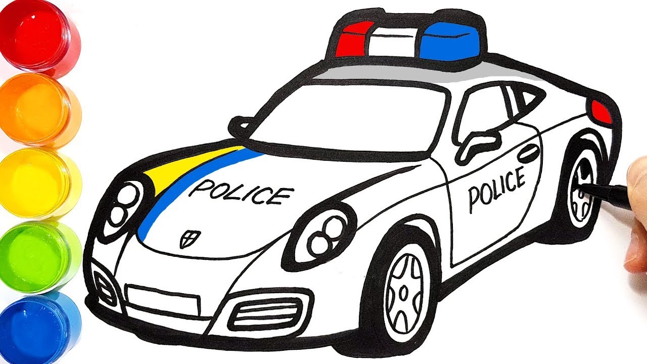 HOW to DRAW POLICE CAR for kids / Easy Drawing for kids step by step ...